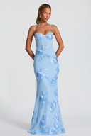 Seraphina floral embroidered bustier maxi dress