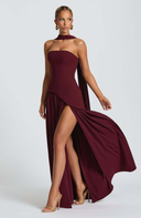 Elodie bustier asymmetric maxi dress