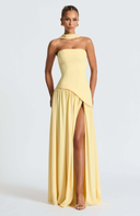 Elodie bustier asymmetric maxi dress