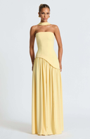 Elodie bustier asymmetric maxi dress