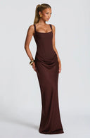 Cybéle corset square neck maxi dress