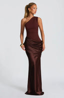 Sidonie one-shoulder satin maxi dress