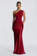 Sidonie one-shoulder satin maxi dress