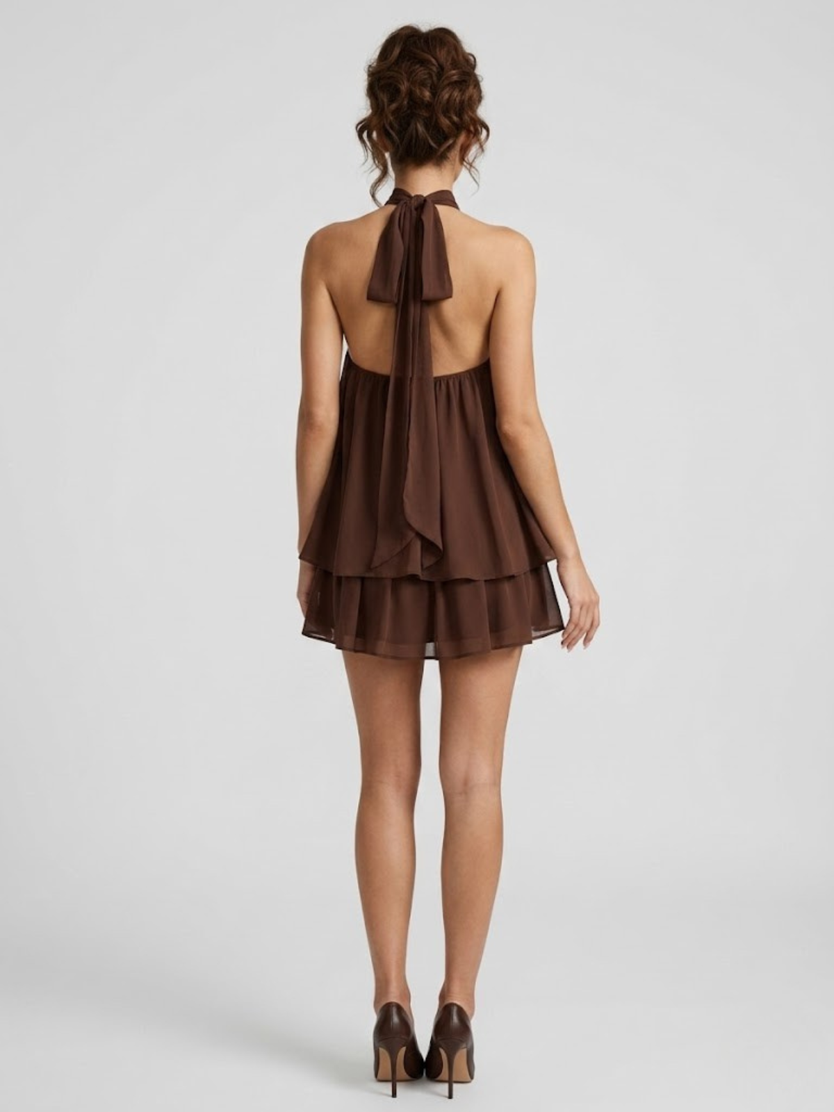 Evelyne halter chiffon mini dress