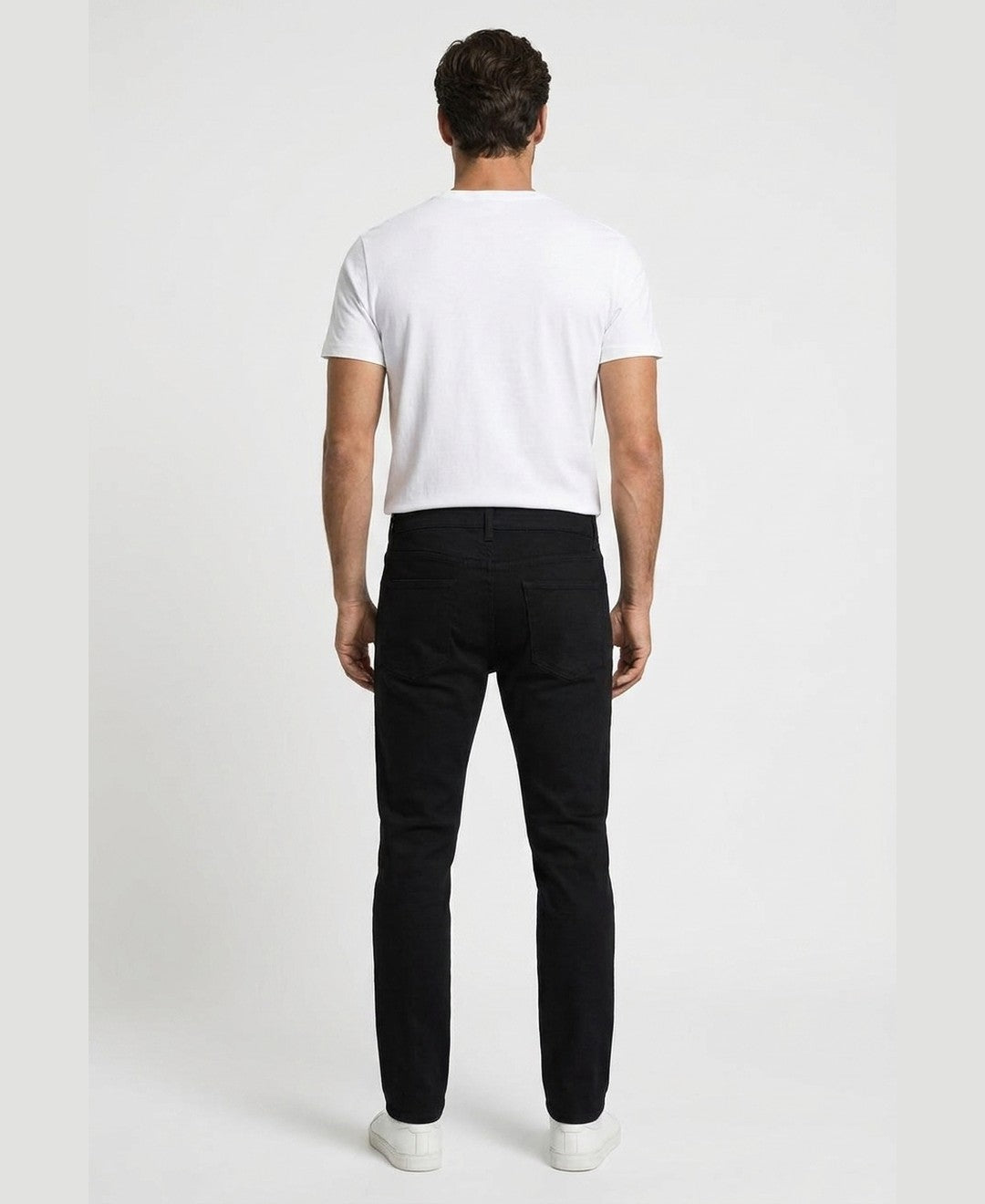 Dylan Slim Jeans men's bottoms in black, back view 9:11