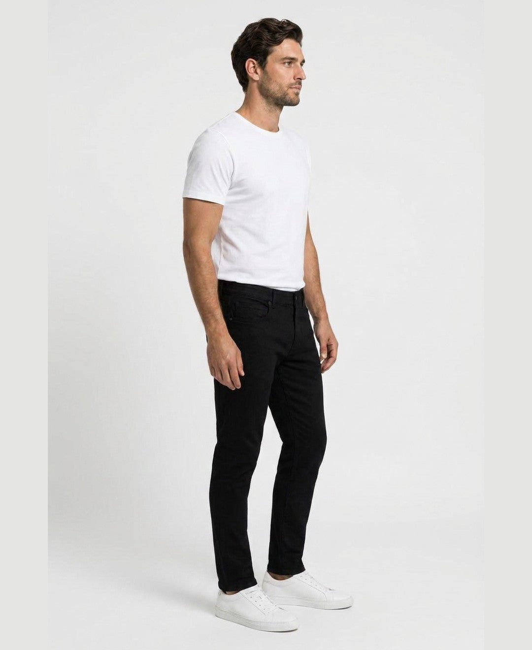 Dylan Slim Jeans men's bottoms in black, side view 9:11