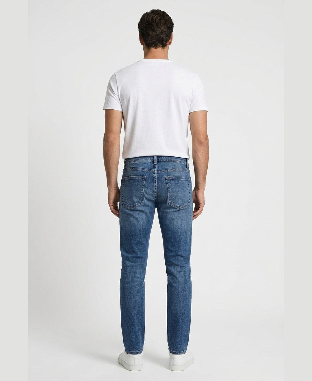 Dylan Slim Jeans men's bottoms in blue, back view 9:11