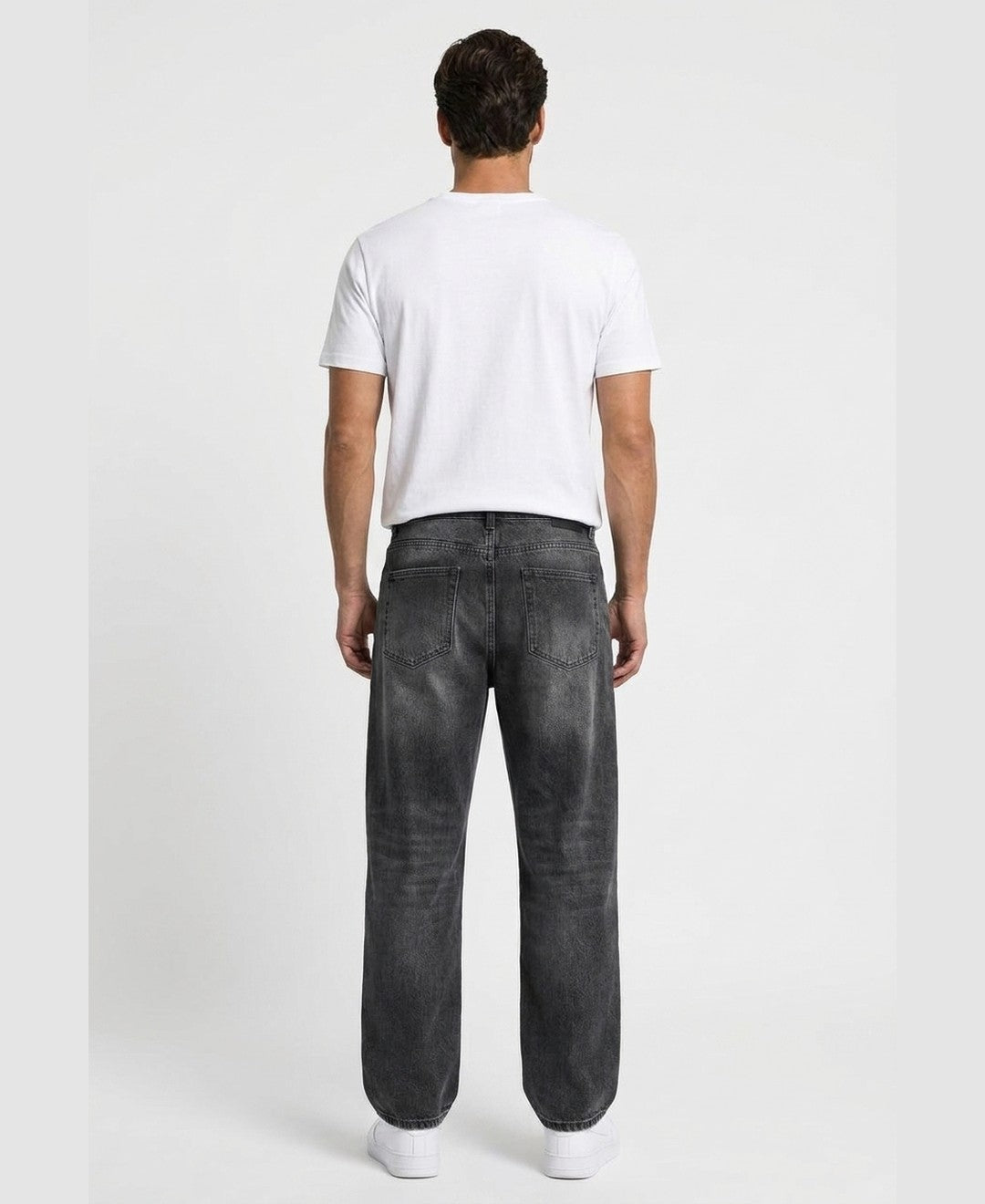 Reuben Baggy Jeans men's bottoms in black, back view 9:11