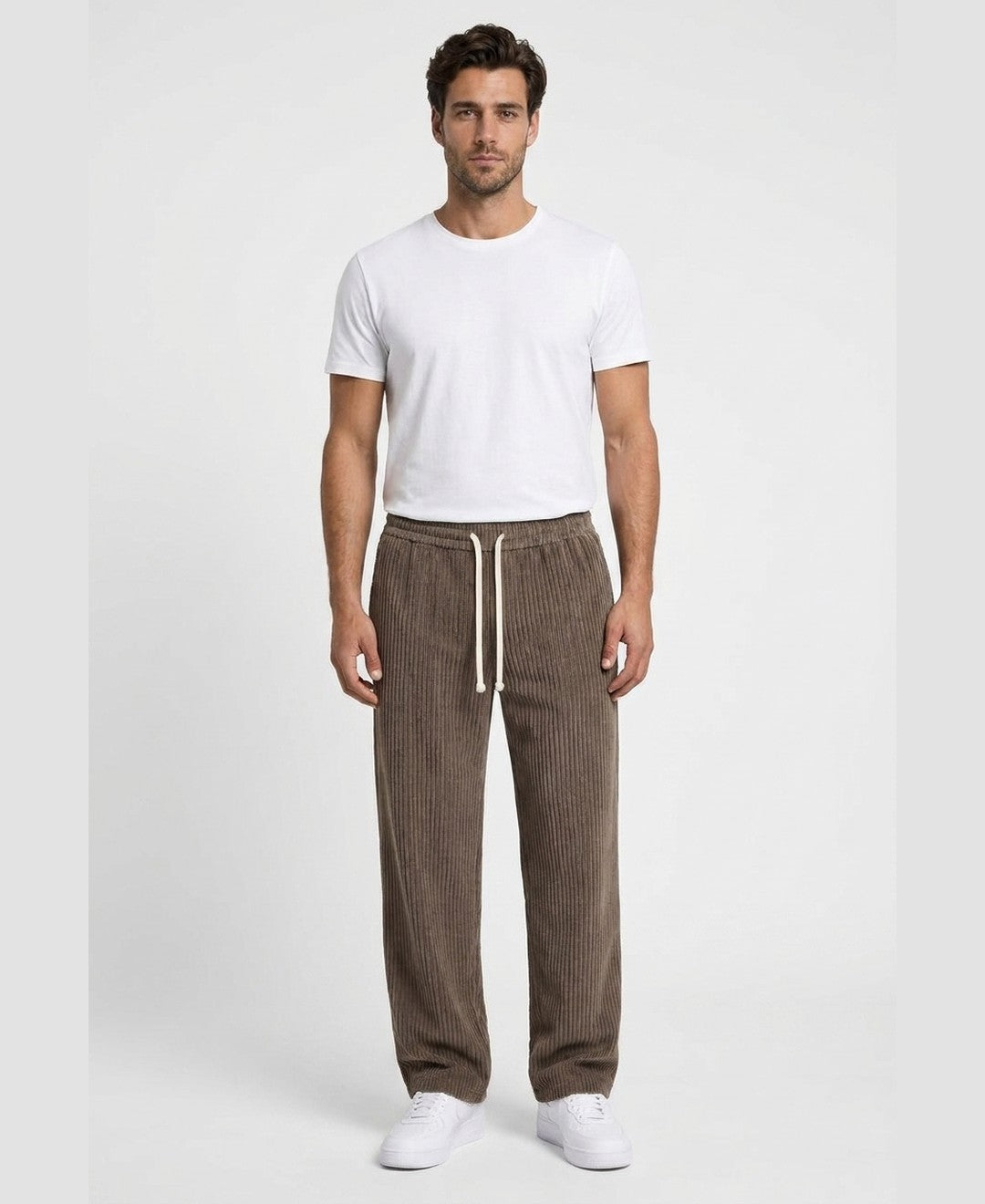 Marcel Corduroy Trousers men's bottoms in brown, front view 9:11