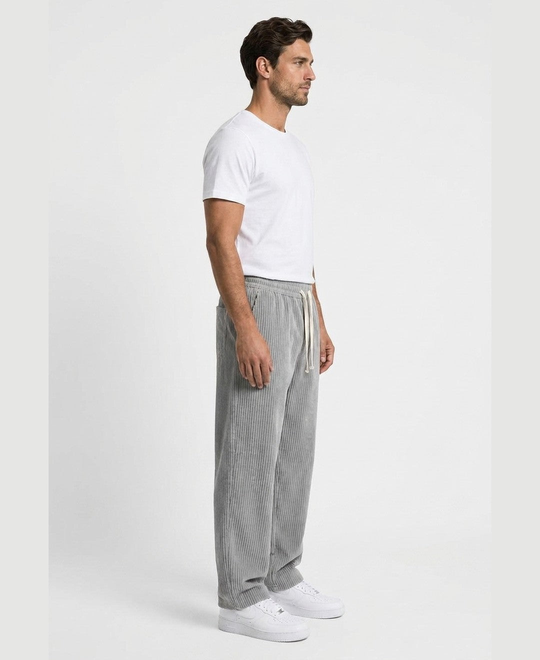 Marcel Corduroy Trousers men's bottoms in grey, side view 9:11