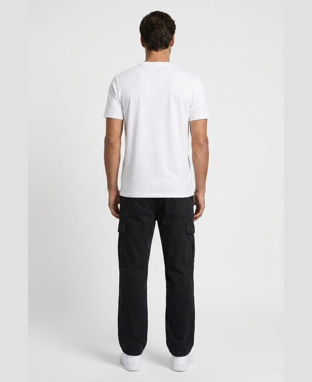 Reid Cargo Trousers men's bottoms in black, back view 9:11