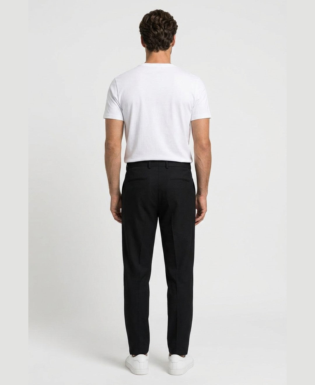 Marcus Pleated Trousers men's bottoms in black, back view 9:11