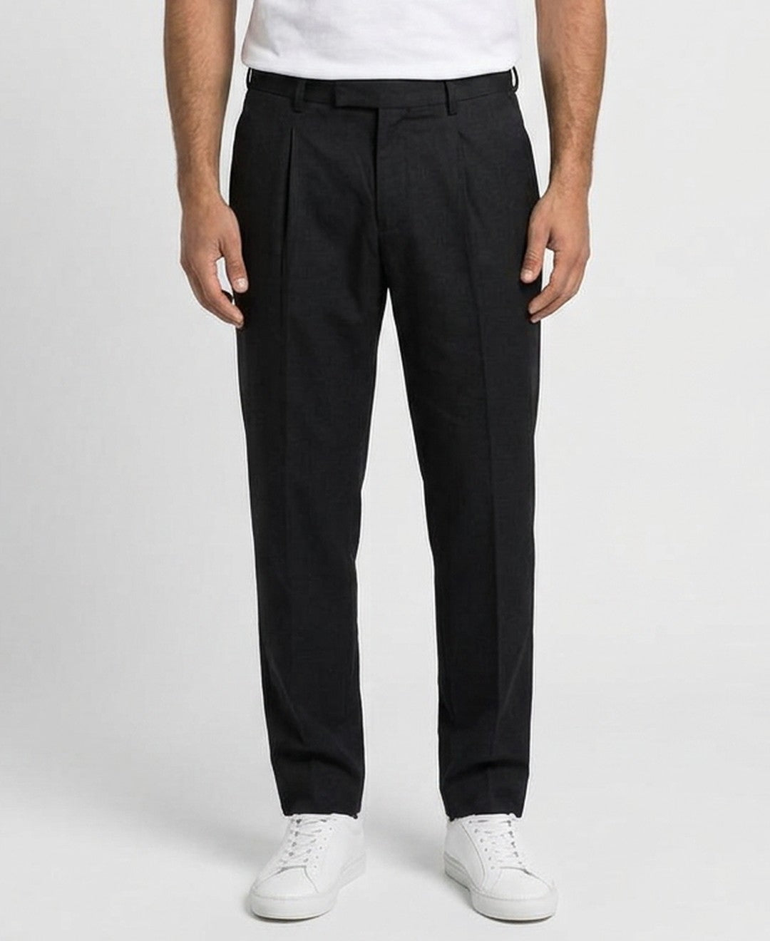Marcus Pleated Trousers in Black 9:11 hero