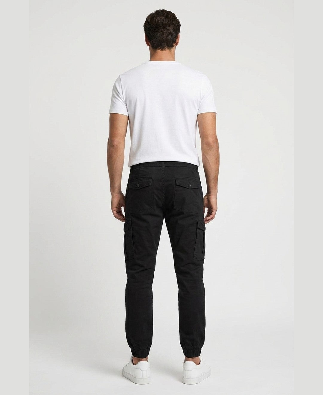 Sam Cargo Joggers men's bottoms in black, back view 9:11