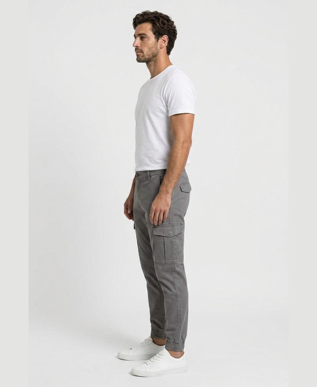 Sam Cargo Joggers men's bottoms in grey, side view 9:11