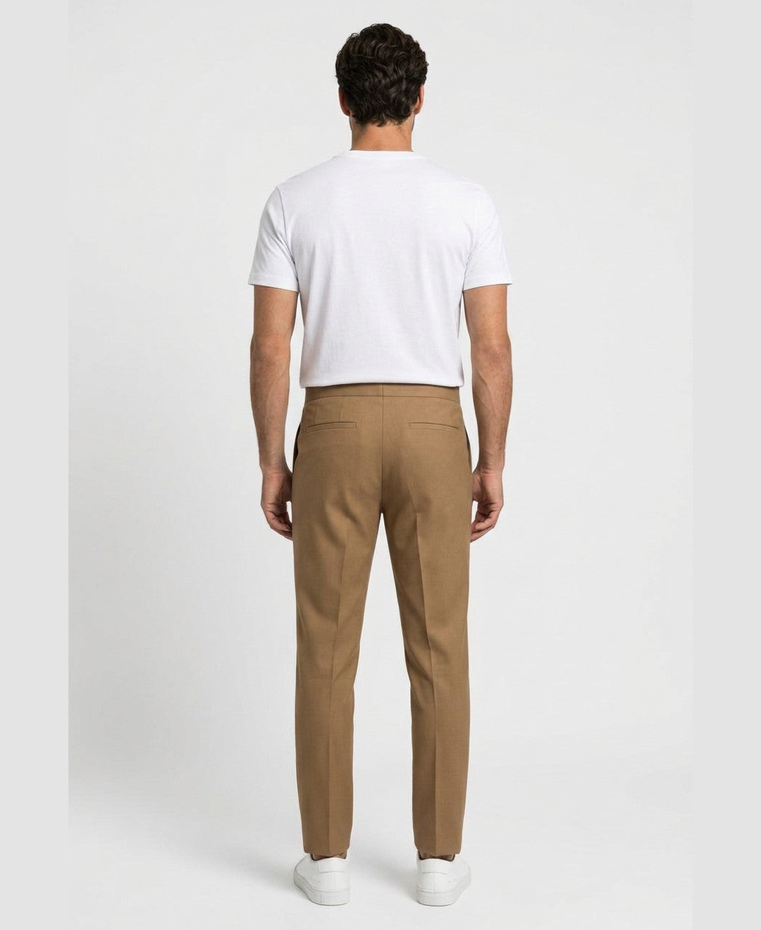 Carl Elegant Trousers men's bottoms in light brown, back view 9:11