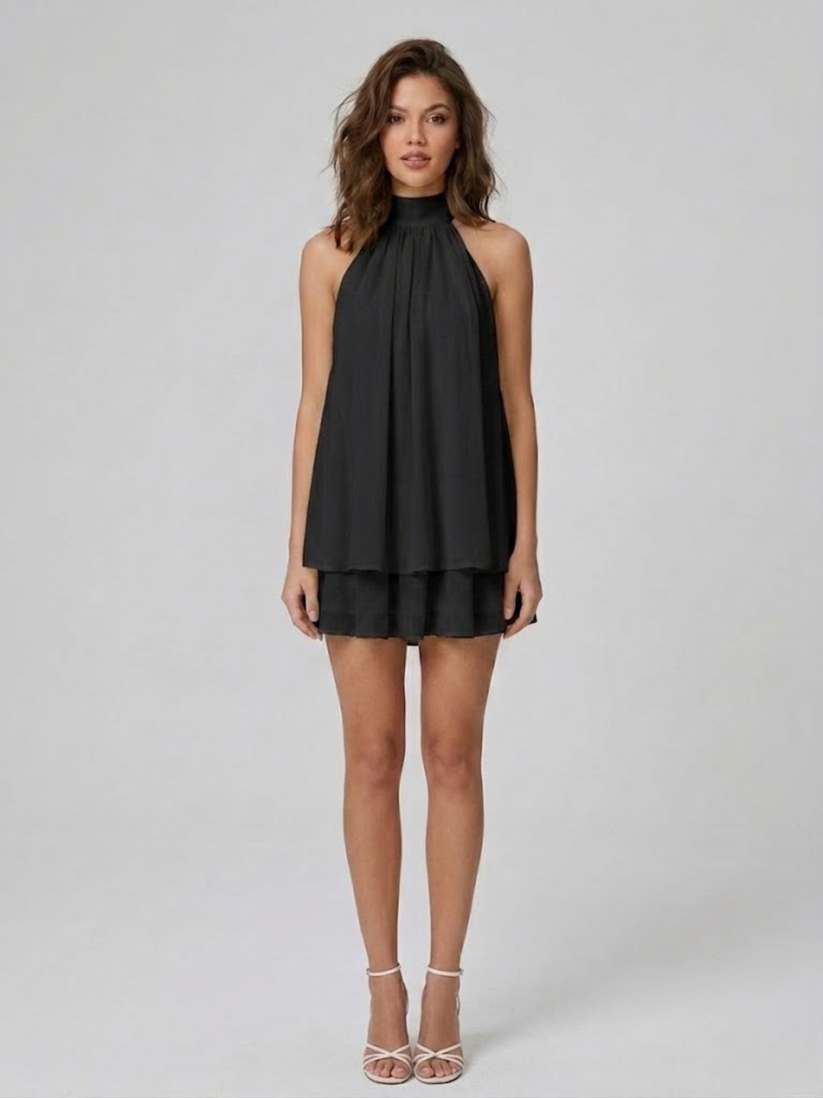 Evelyne halter chiffon mini dress