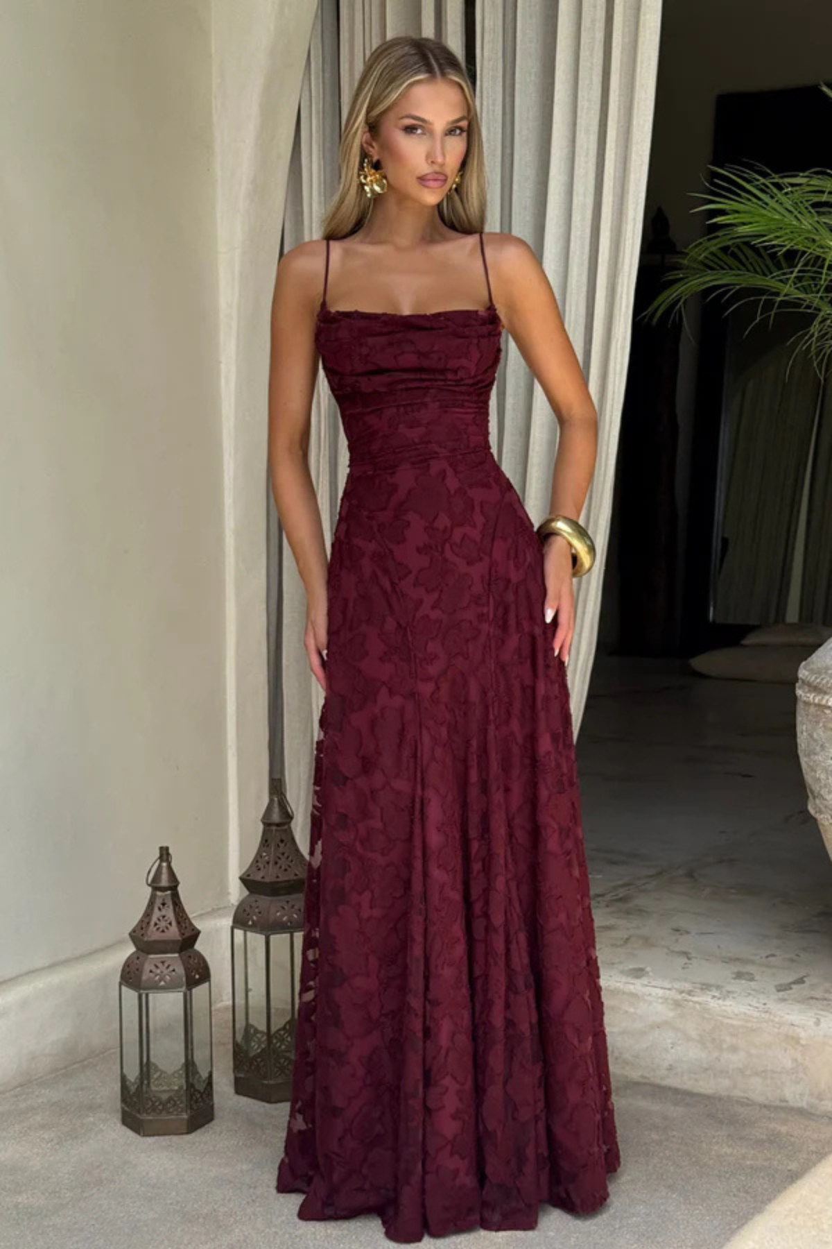 Violaine floral devoré maxi dress