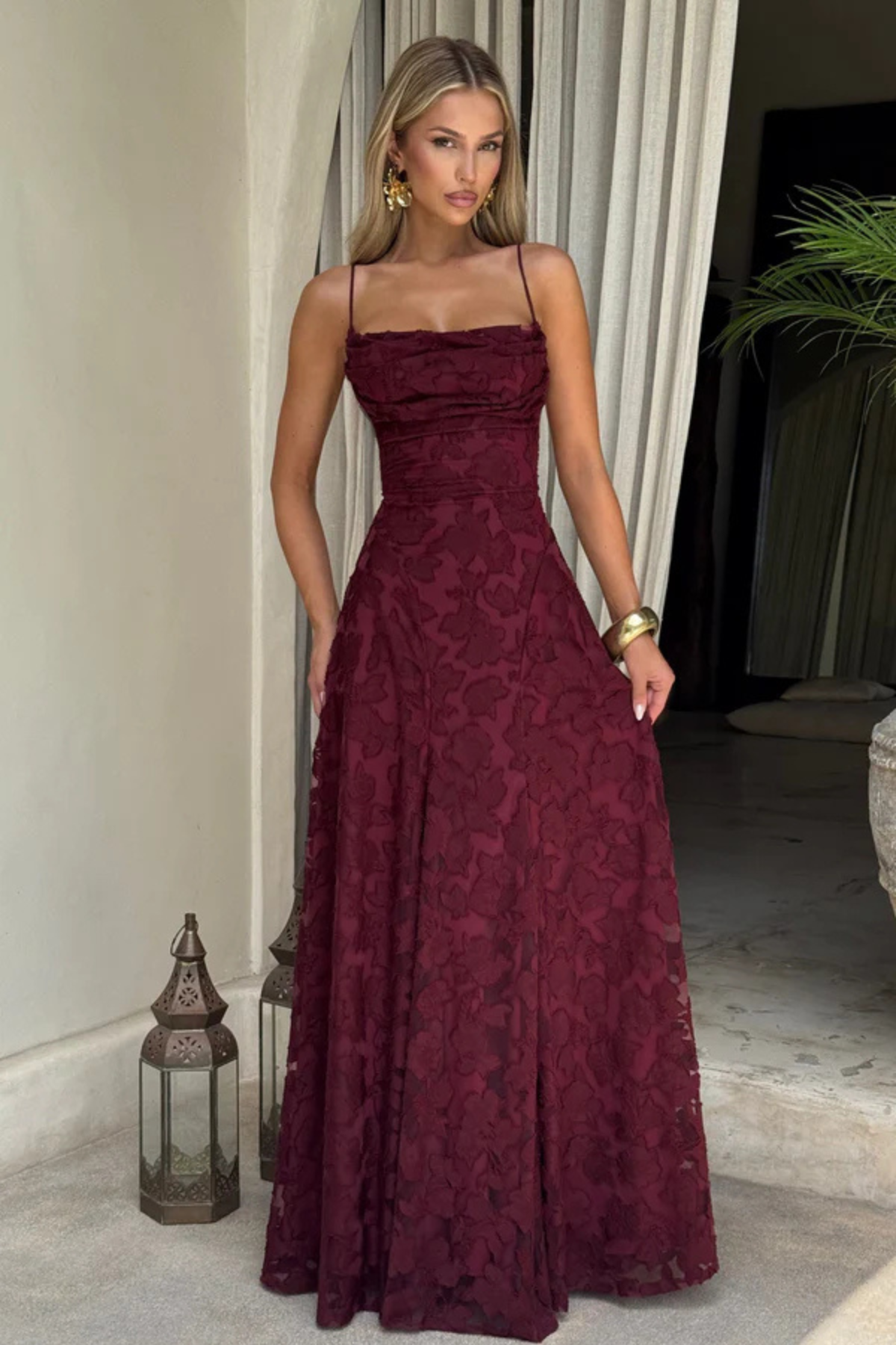 Violaine floral devoré maxi dress