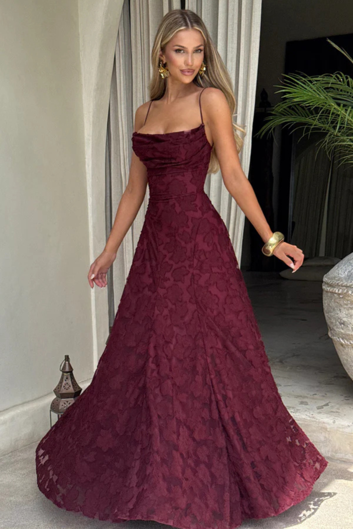 Violaine floral devoré maxi dress