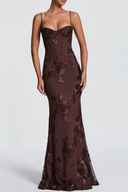 Seraphina floral embroidered bustier maxi dress