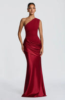 Sidonie one-shoulder satin maxi dress