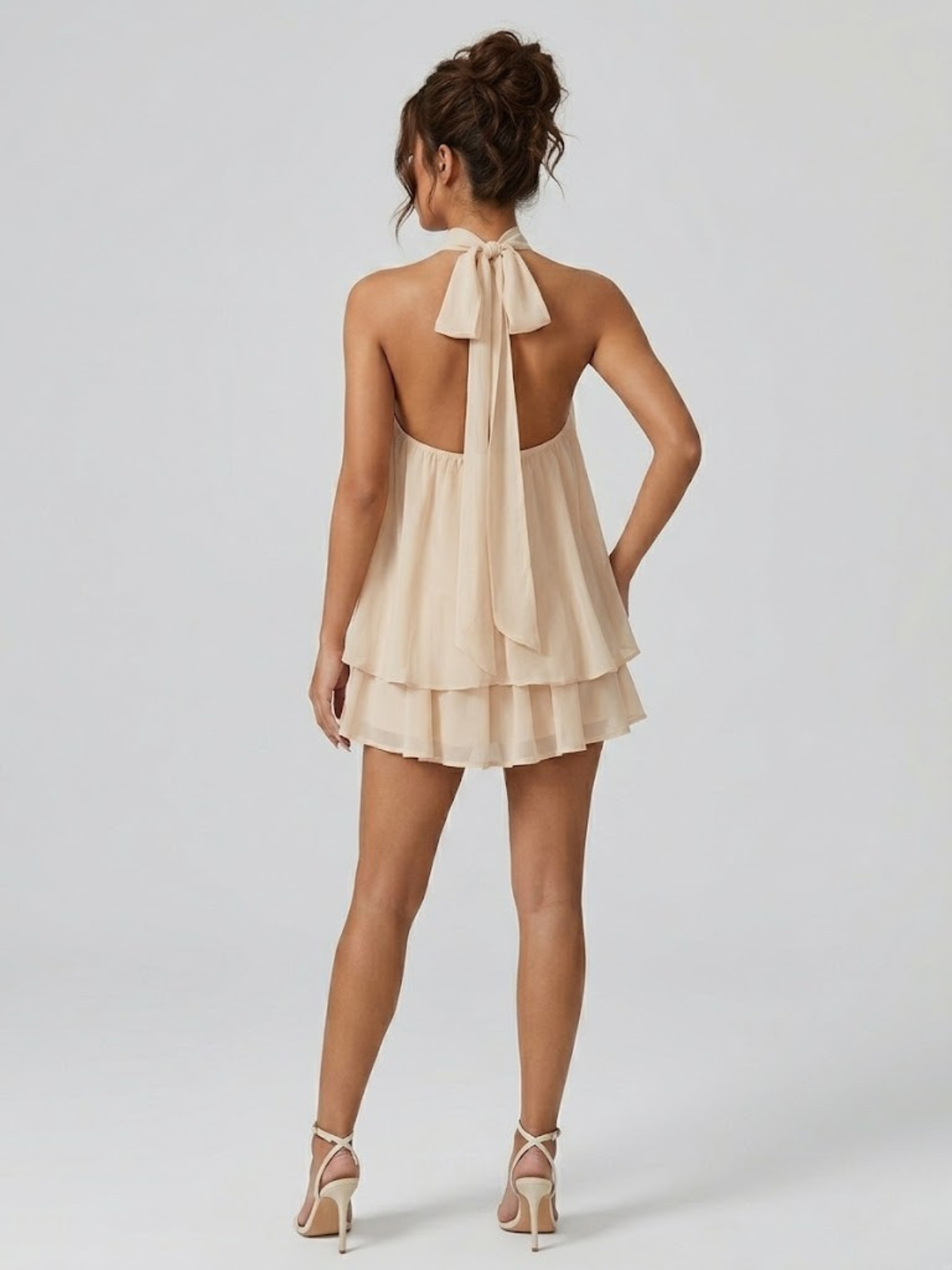 Evelyne halter chiffon mini dress