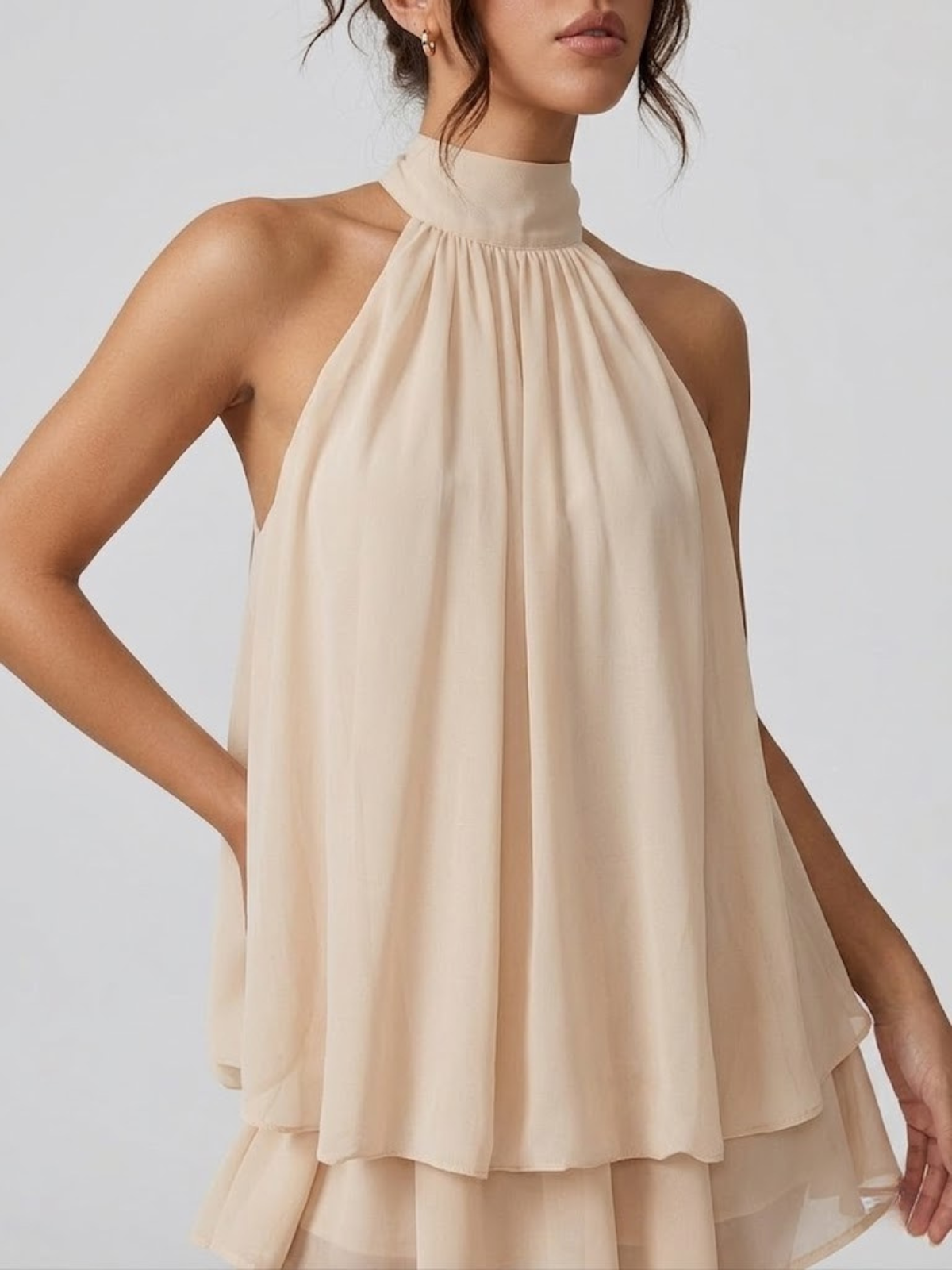 Evelyne halter chiffon mini dress