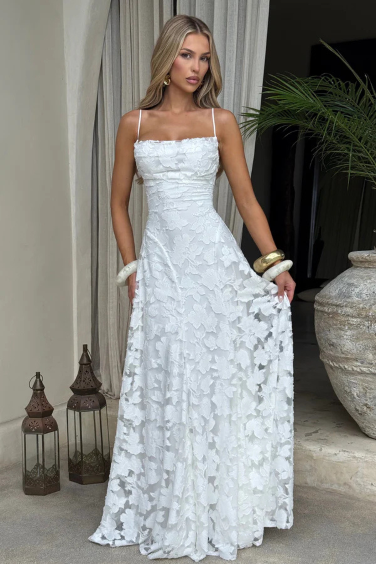 Violaine floral devoré maxi dress