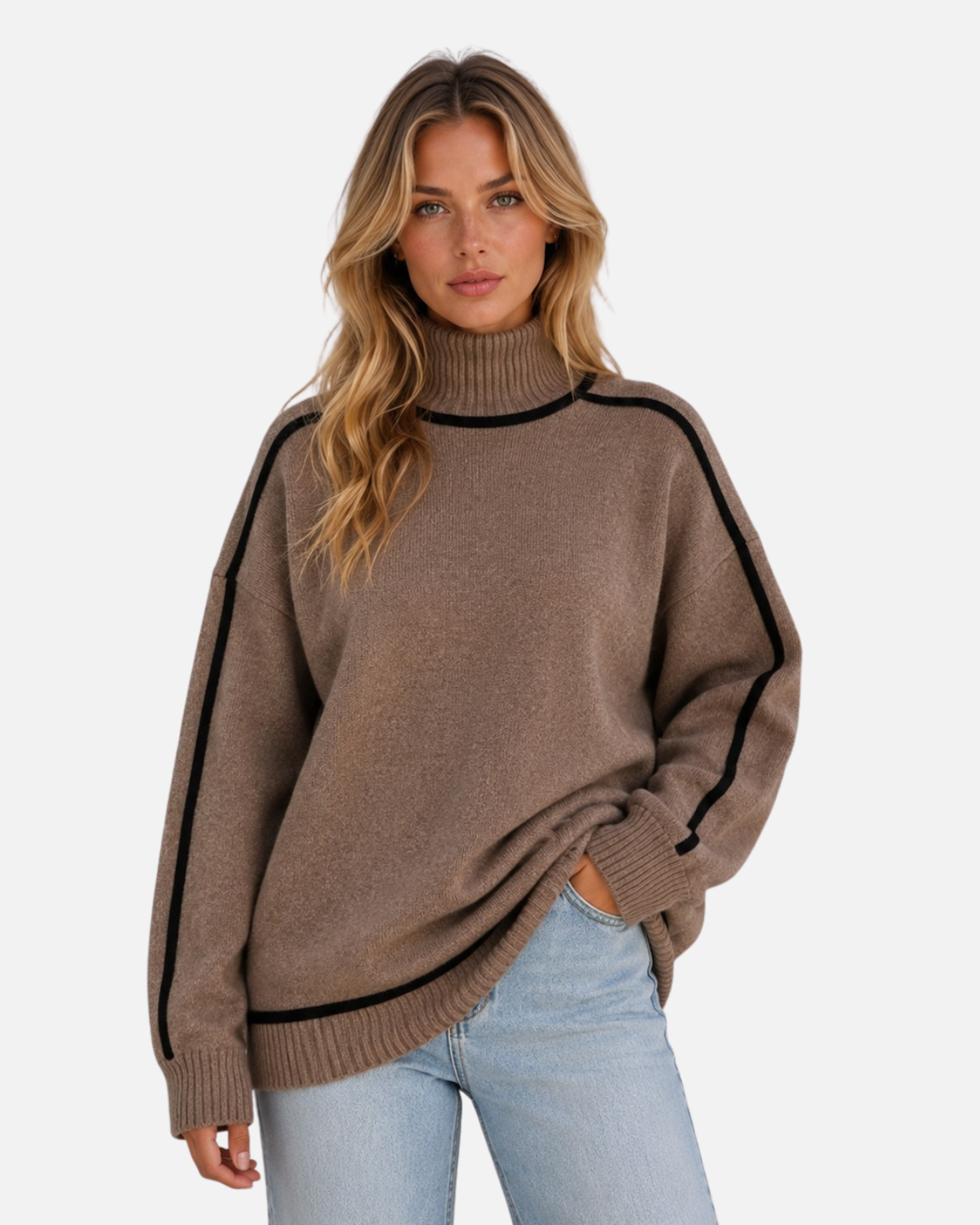 Women Oversized Roll Neck Jumper