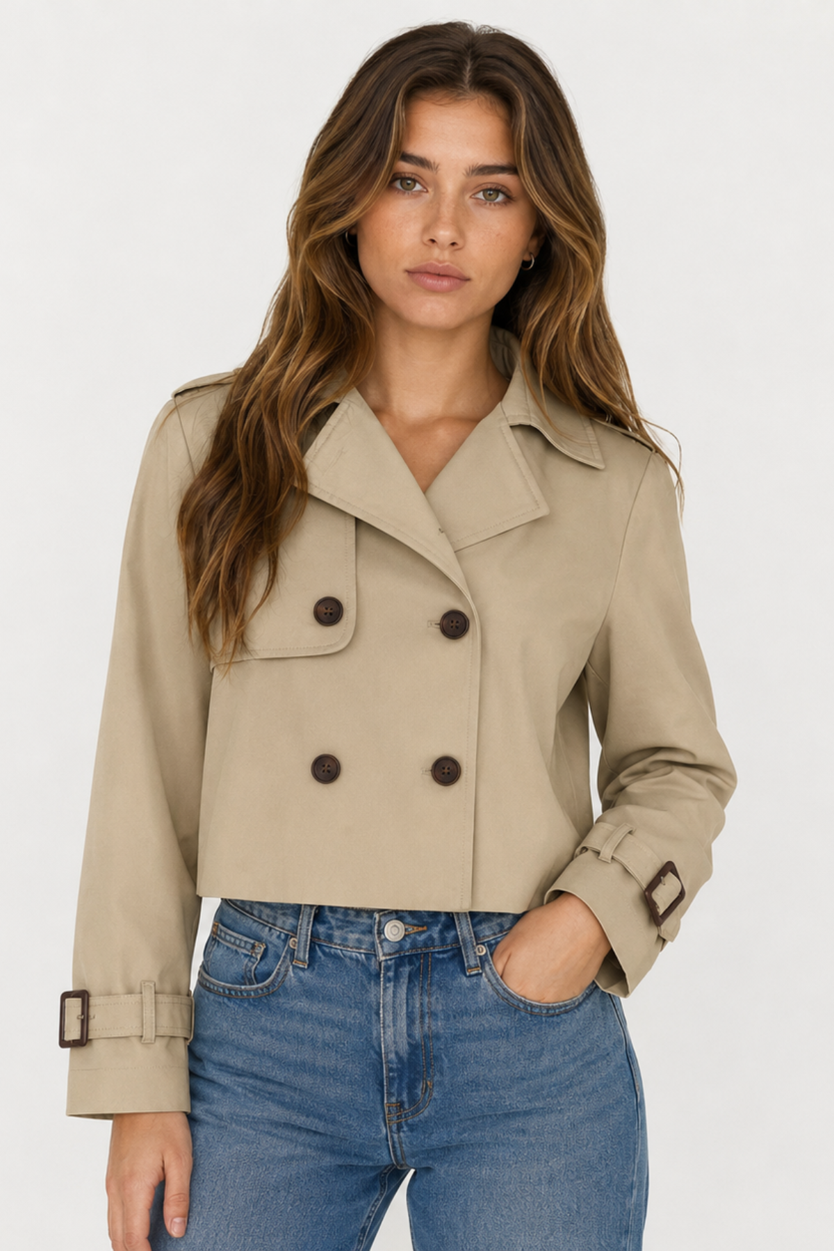Stacy Cropped Trench Coat
