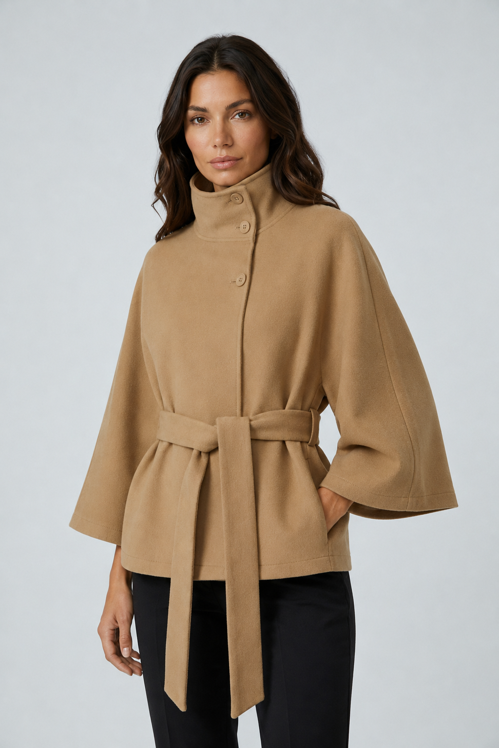 Cape-manteau en laine Ivana