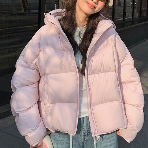 Linda Short Boxy Puffer Jacket in Pink