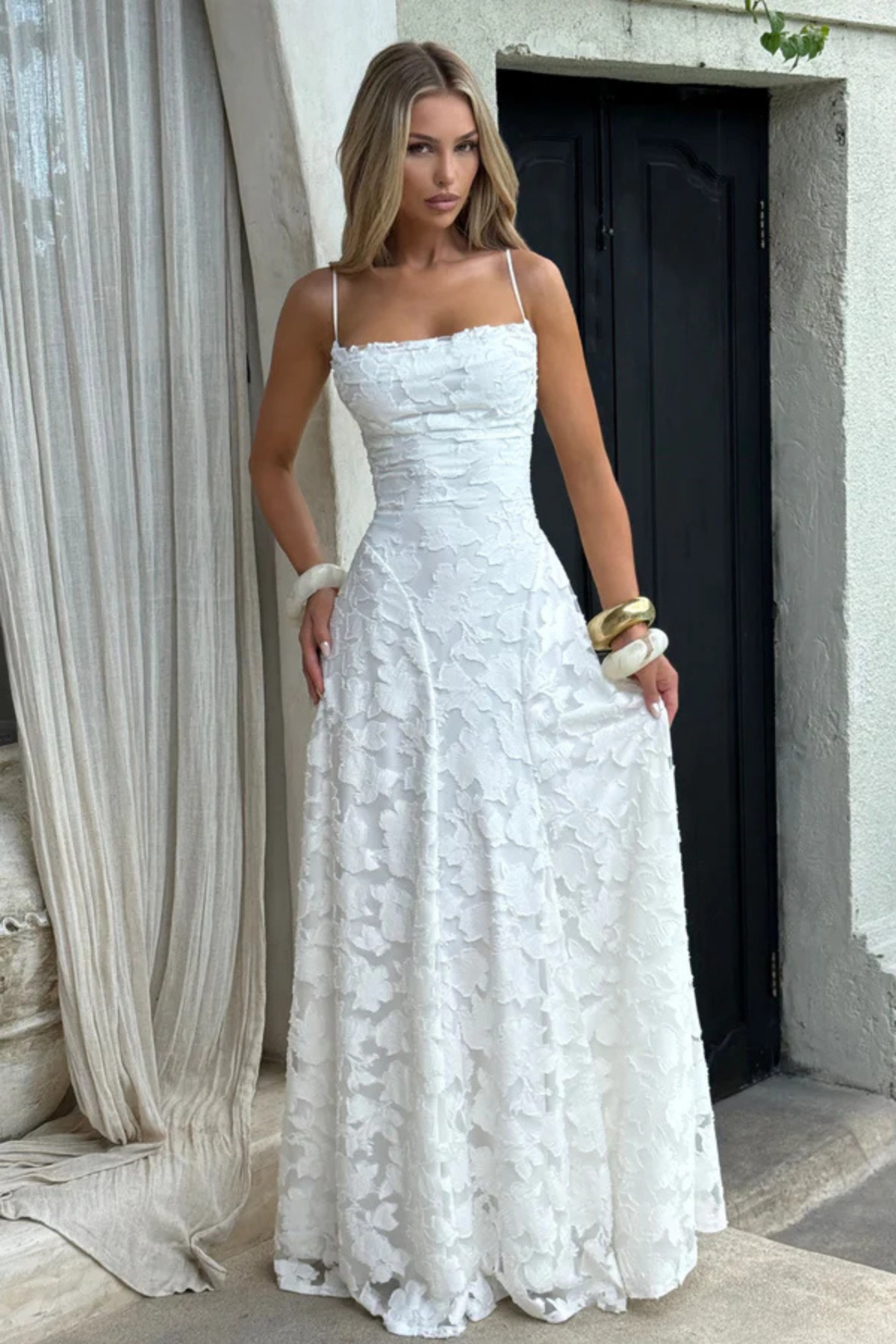 Violaine floral devoré maxi dress