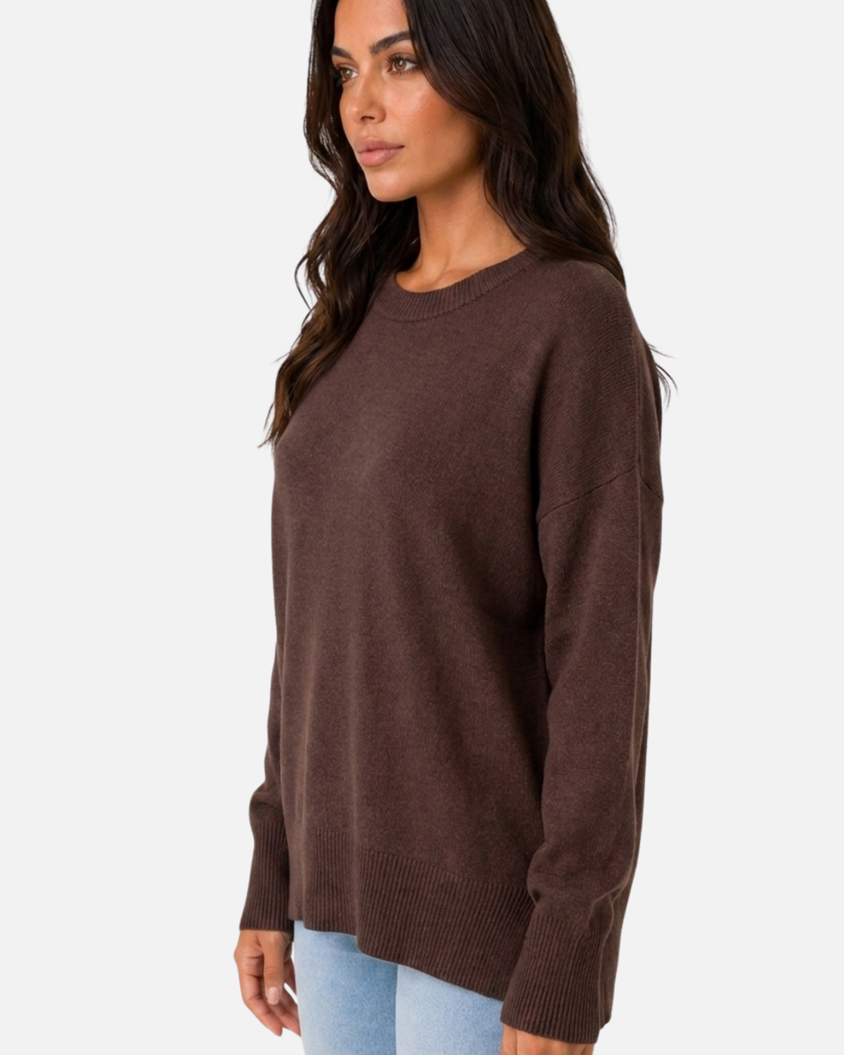 Women Oversized Knitted Jumper Crew Neck