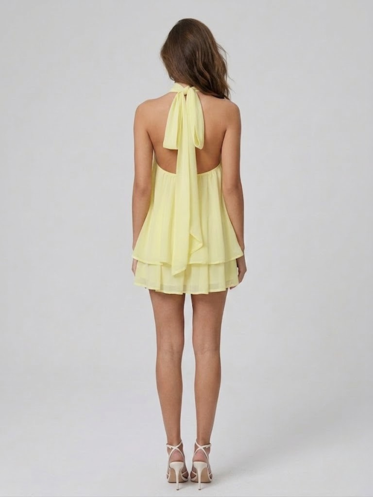 Evelyne halter chiffon mini dress