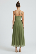 Alice sage green tulle bustier midi dress