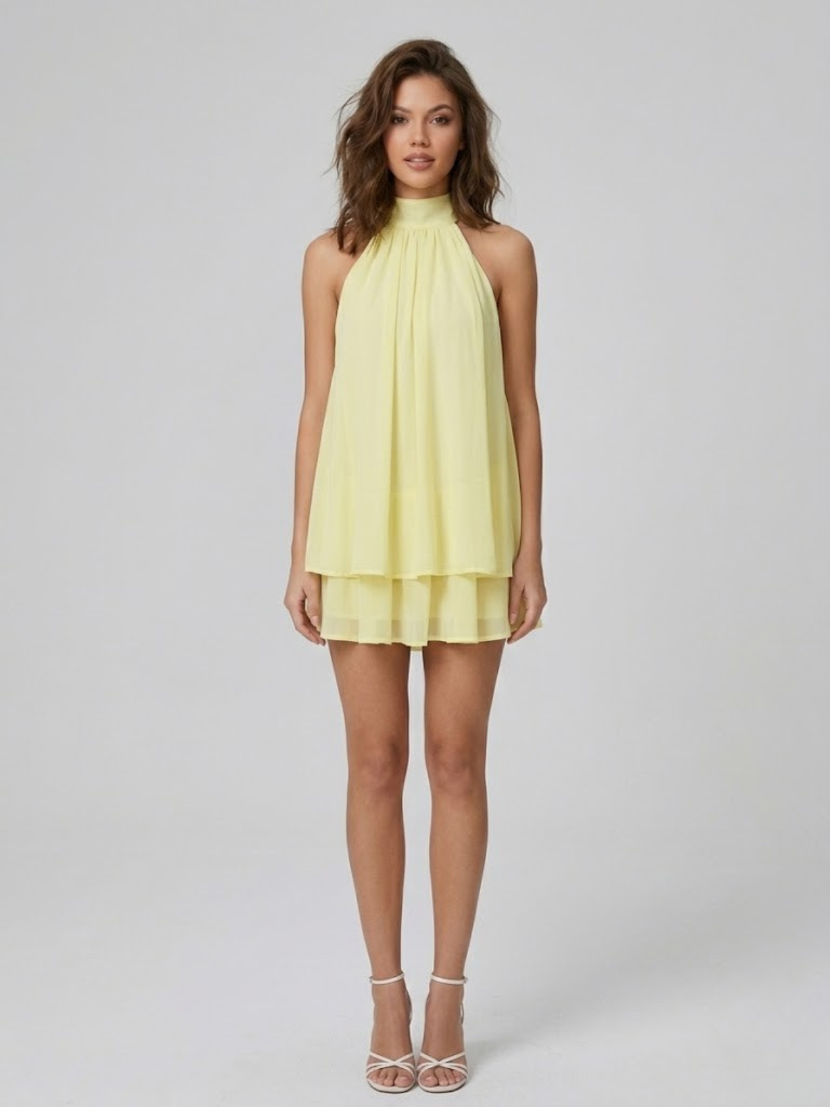 Evelyne halter chiffon mini dress