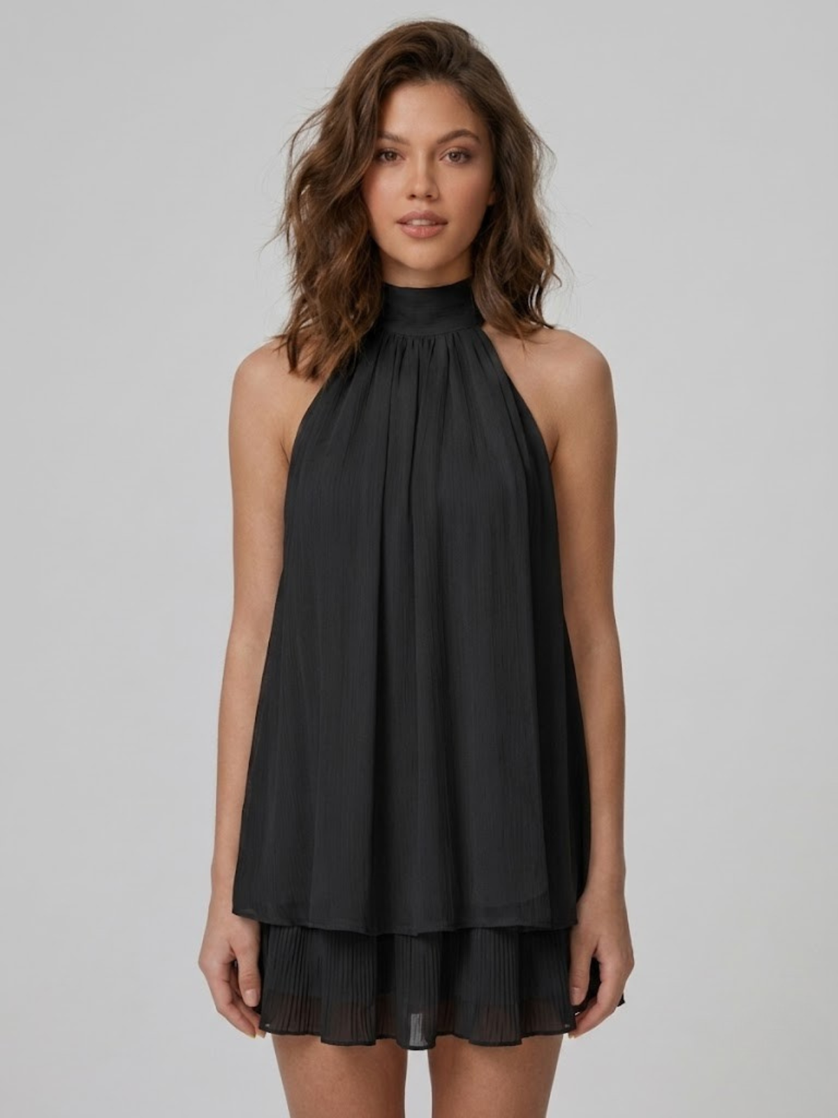 Evelyne halter chiffon mini dress