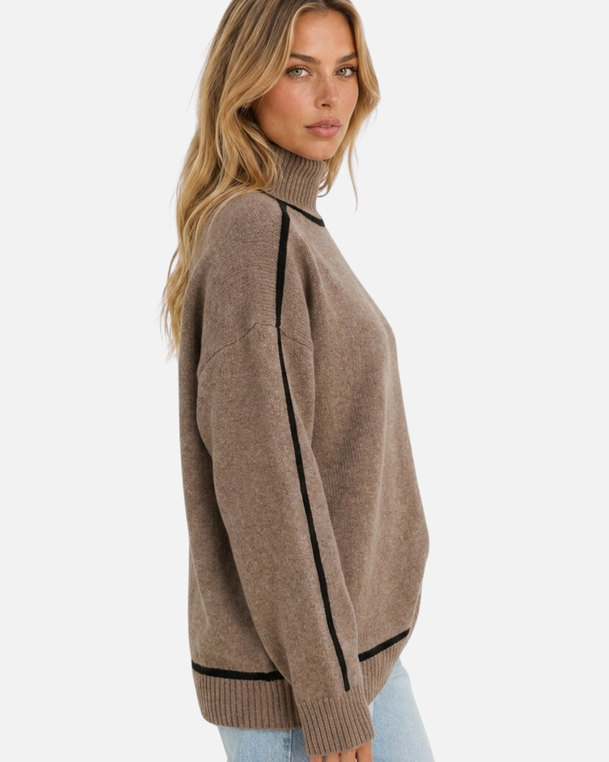 Women Oversized Roll Neck Jumper