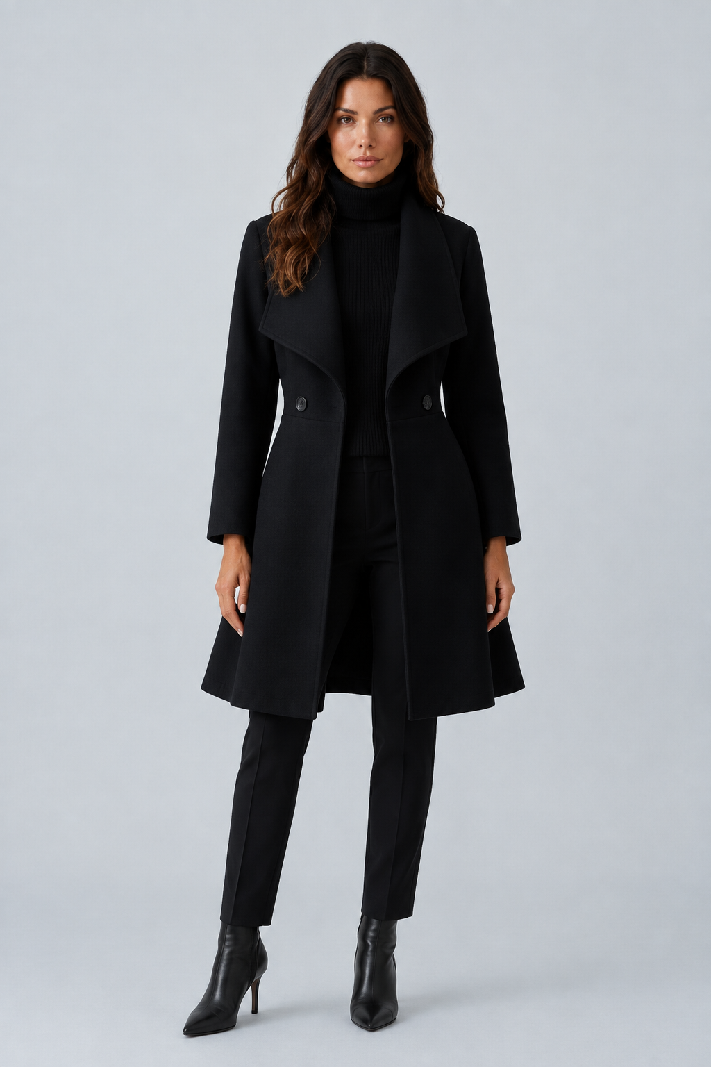 Manteau portefeuille effet laine Georgina