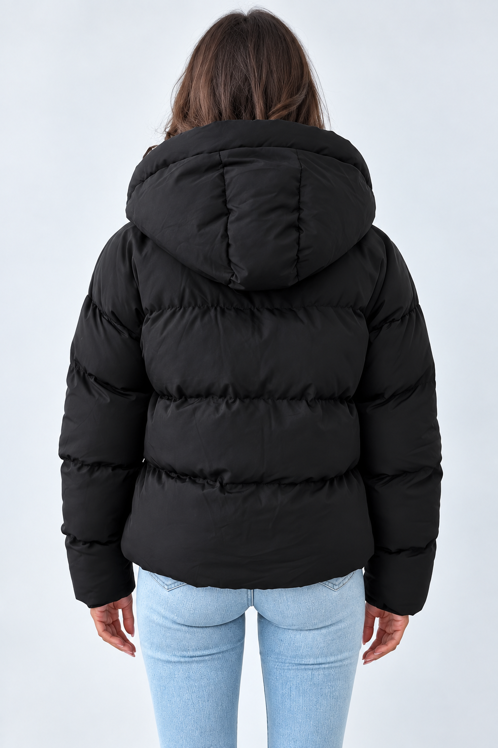Una Cropped Hooded Puffer Jacket