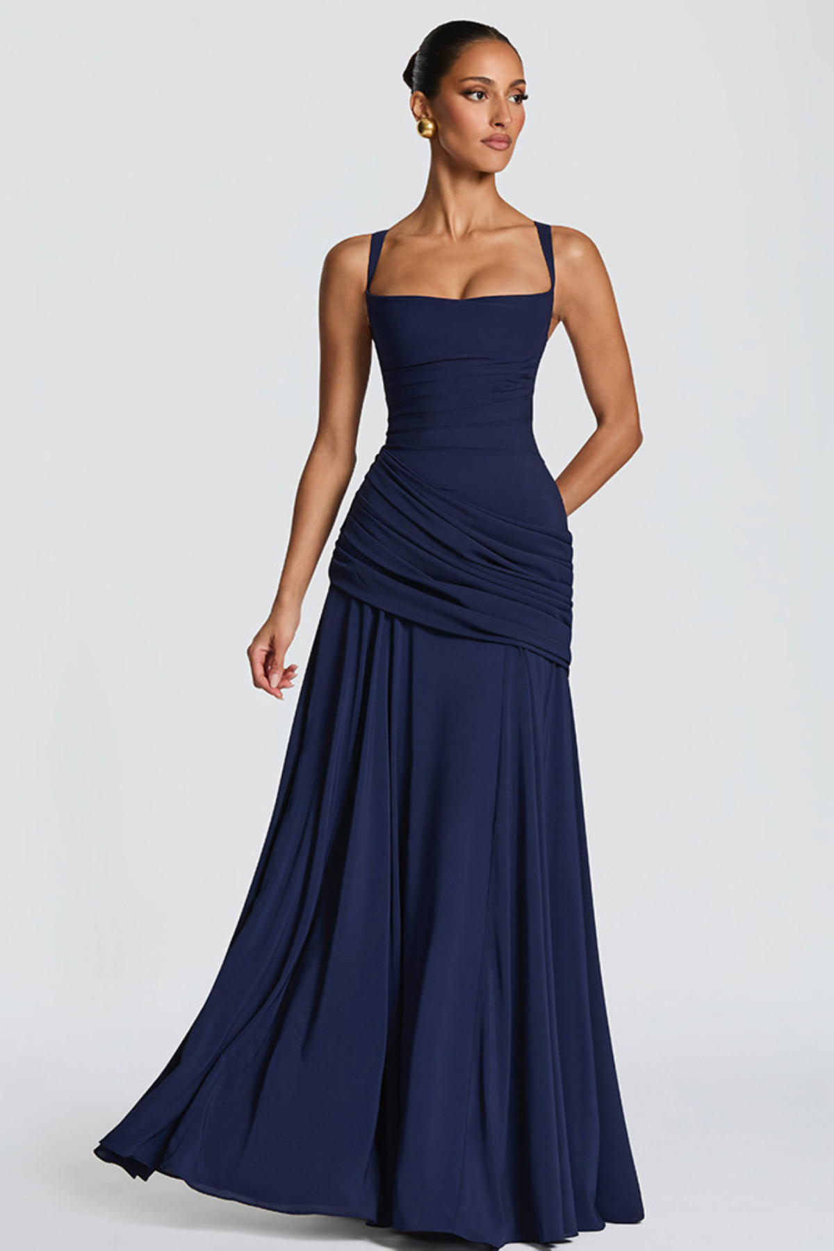 Luméssia draped crossover maxi dress
