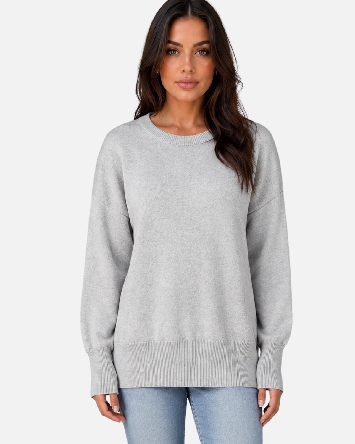 Women Oversized Knitted Jumper Crew Neck