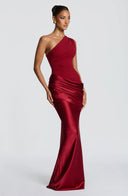 Sidonie one-shoulder satin maxi dress