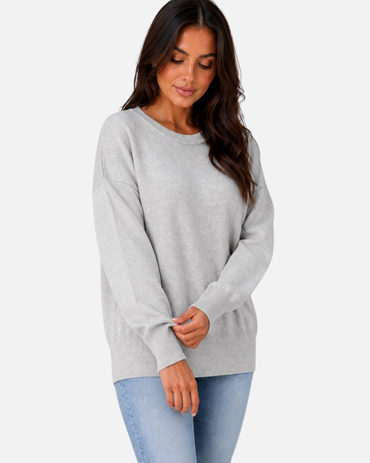 Women Oversized Knitted Jumper Crew Neck