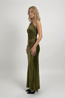 Valentine one-shoulder satin maxi dress