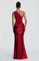 Sidonie one-shoulder satin maxi dress