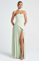 Elodie bustier asymmetric maxi dress