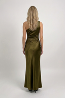 Valentine one-shoulder satin maxi dress